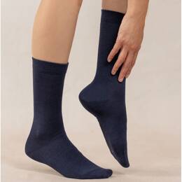 Chaussettes Laine & Soie Jersey : Coloris - Encre - Femme