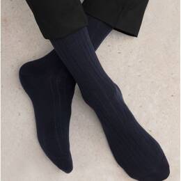 Chaussettes Laine Intérieur Coton : Coloris - Marine
