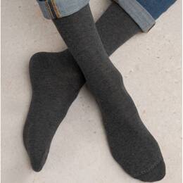 Duo Chaussettes Pur Coton : Coloris - Anthracite/Anthracite