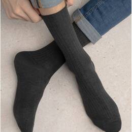 Duo Chaussettes Fil d'Écosse Non Comprimantes : Coloris - Anthracite - Homme