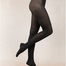 Collant Modal Cachemire A Cotes : Coloris - Noir