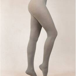 Collant Modal Cachemire A Cotes : Coloris - Gris