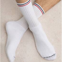 Chaussettes de Sport à Côtes : Coloris - Blanc - Homme