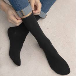 Duo Chaussettes 98% Coton Veloutées : Coloris - Noir/noir
