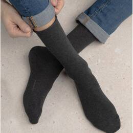 Duo Chaussettes 98% Coton Veloutées : Coloris - Anthracite/Anthracite