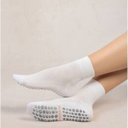 Chaussettes Courtes Anti-Dérapantes : Coloris - Blanc