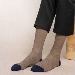 Chaussettes Fil d'Écosse Cravate : Coloris - Marine - Homme