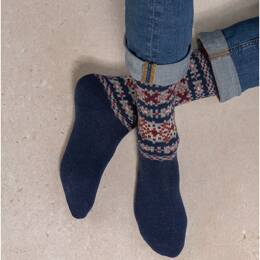 Chaussettes Laine Cachemire Jacquard  : Coloris - Encre - Homme