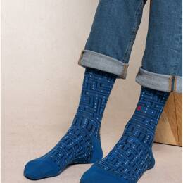 Chaussettes Motif Labyrinthe  : Coloris - Bleu