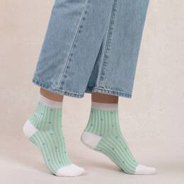 Chaussettes courtes fil d'Ecosse plumetis : Coloris - Menthe fraîche