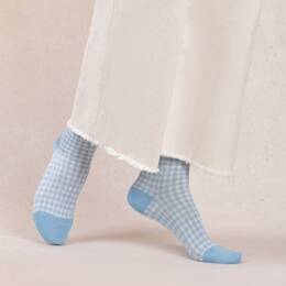 Chaussettes courtes fil d'Ecosse vichy : Coloris - Quartz