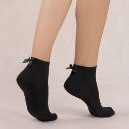 Chaussettes courtes unies noeud : Coloris - Noir