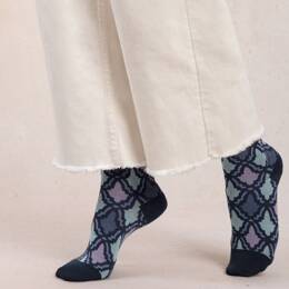 Chaussettes veloutées mosaïque : Coloris - Marine