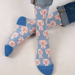 Chaussettes coton homards : Coloris - Bleu