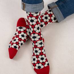 Chaussettes coton football : Coloris - Rouge