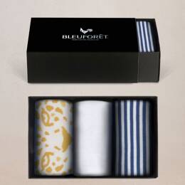 Coffret rayures léopard : Coloris - Jean/jaune