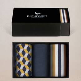 Coffret coton rayures cubes : Coloris - Encre