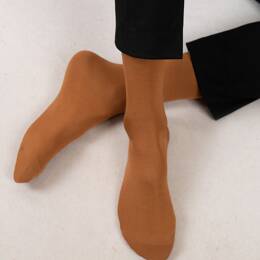 Chaussettes Fines 100% fil d'Écosse : Coloris - terracotta - Homme