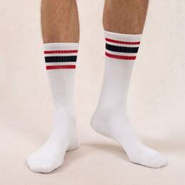 Chaussettes à côtes bandes : Coloris - Rouille