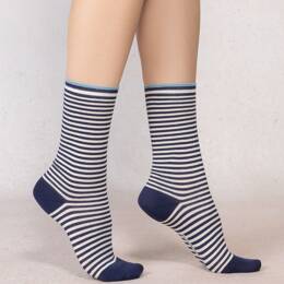 Chaussettes Coton Rayures : Coloris - Encre