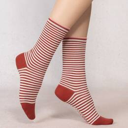 Chaussettes Coton Rayures : Coloris - Henné