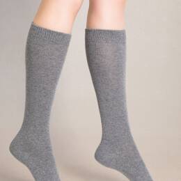 Mi-bas mélange cachemire : Coloris - Gris flanelle