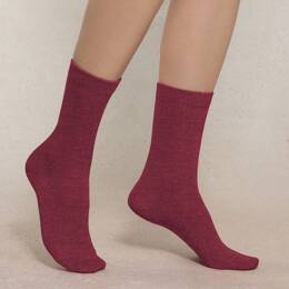 Chaussettes Laine & Soie Jersey : Coloris - Bordeaux