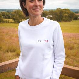 SWEAT ALINE - BRODERIE BLEU, BLANC,ROUGE