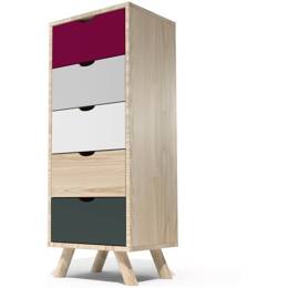 Chiffonnier Scandinave bois 5 tiroirs Viking