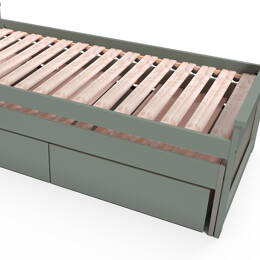 Lit Gigogne 90x200 Maxi en bois + tiroirs de rangement 90x200