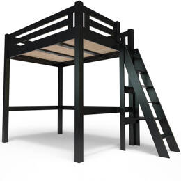 Lit Mezzanine adulte 120x200 bois + échelle hauteur réglable Alpage
