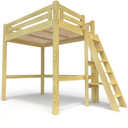 Lit Mezzanine adulte 120x200 bois + échelle hauteur réglable Alpage