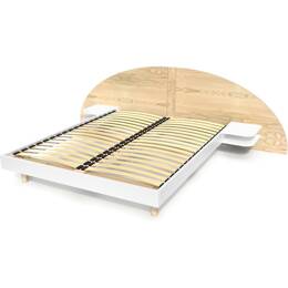 Lit 2 places bois 140x190 avec tête et chevets ARC 140x190