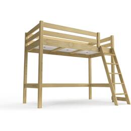 Lit mi-hauteur 90x200 bois ABC  avec échelle inclinée 90x200