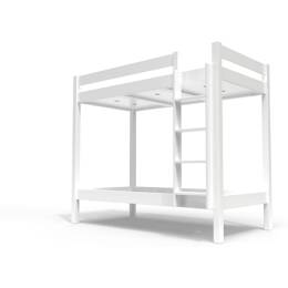 Lit superposé 2 places 90x190 échelle droite bois ABC 90x190