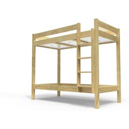 Lit superposé 2 places 90x190 échelle droite bois ABC 90x190