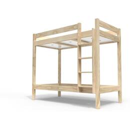 Lit superposé 2 places 90x190 échelle droite bois ABC 90x190