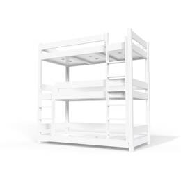 Lit superposé 3 places 90x190 en bois massif ABC 90x190