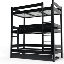 Lit superposé 4 places 90x190 en bois massif ABC 90x190