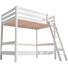 Lit superposé adulte 120x200 double 2 places échelle bois Sylvia