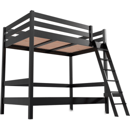 Lit superposé adulte 120x200 double 2 places échelle bois Sylvia