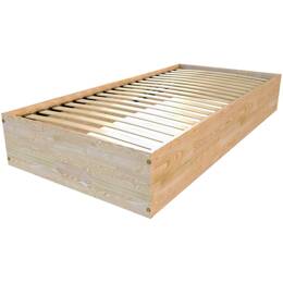 Lit coffre 90x200 - 1 place bois massif 90x200