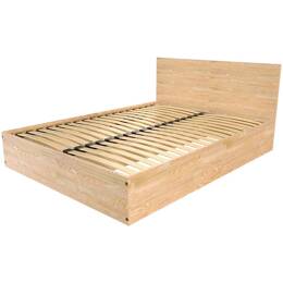 Lit coffre 2 places en bois avec tête de lit -  140x190 140x190