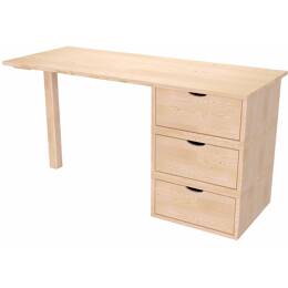 Bureau bois 3 tiroirs Cube