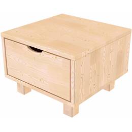 Table de chevet bois Cube + tiroir