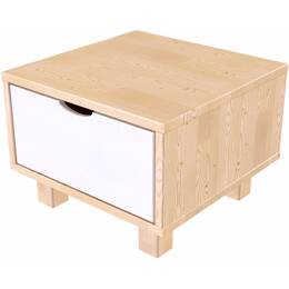 Table de chevet bois Cube + tiroir