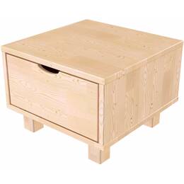 Table de chevet bois Cube + tiroir