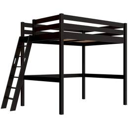 Lit mezzanine 2 places bois Sylvia 140x190 échelle inclinée 140x190