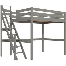 Lit mezzanine bois 140x200 Sylvia avec escalier de meunier 140x200