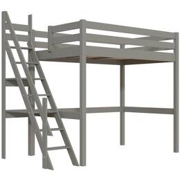 Lit mezzanine bois 120x200 Sylvia avec escalier de meunier 120x200